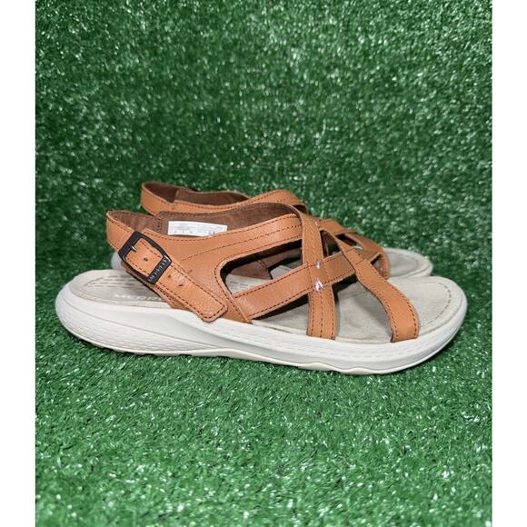 Merrell Momentum Agave Sandals Womens Size 8 Brown Leather Outdoor Shoes - Picture 1 of 8